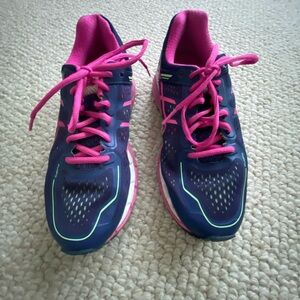Asics Blue and Pink Athletic Shoes with Mesh Panels